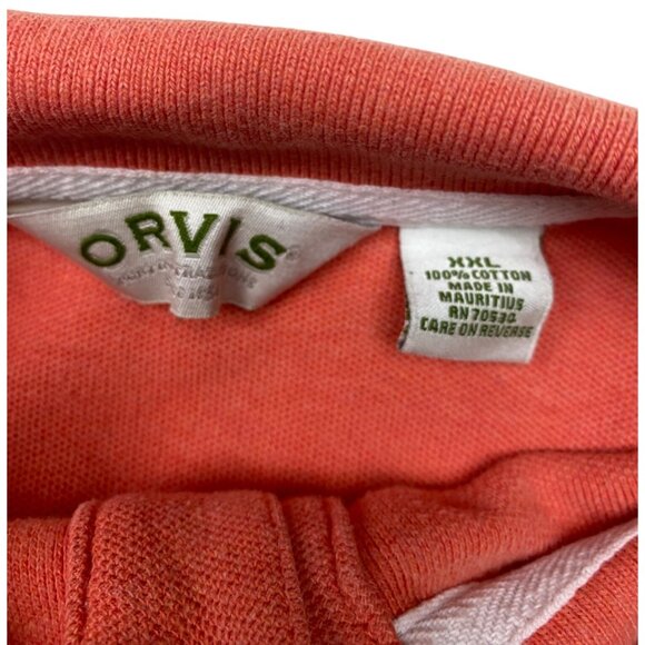 Orvis Mens XXL Coral Cotton Polo Shirt - Picture 3 of 7